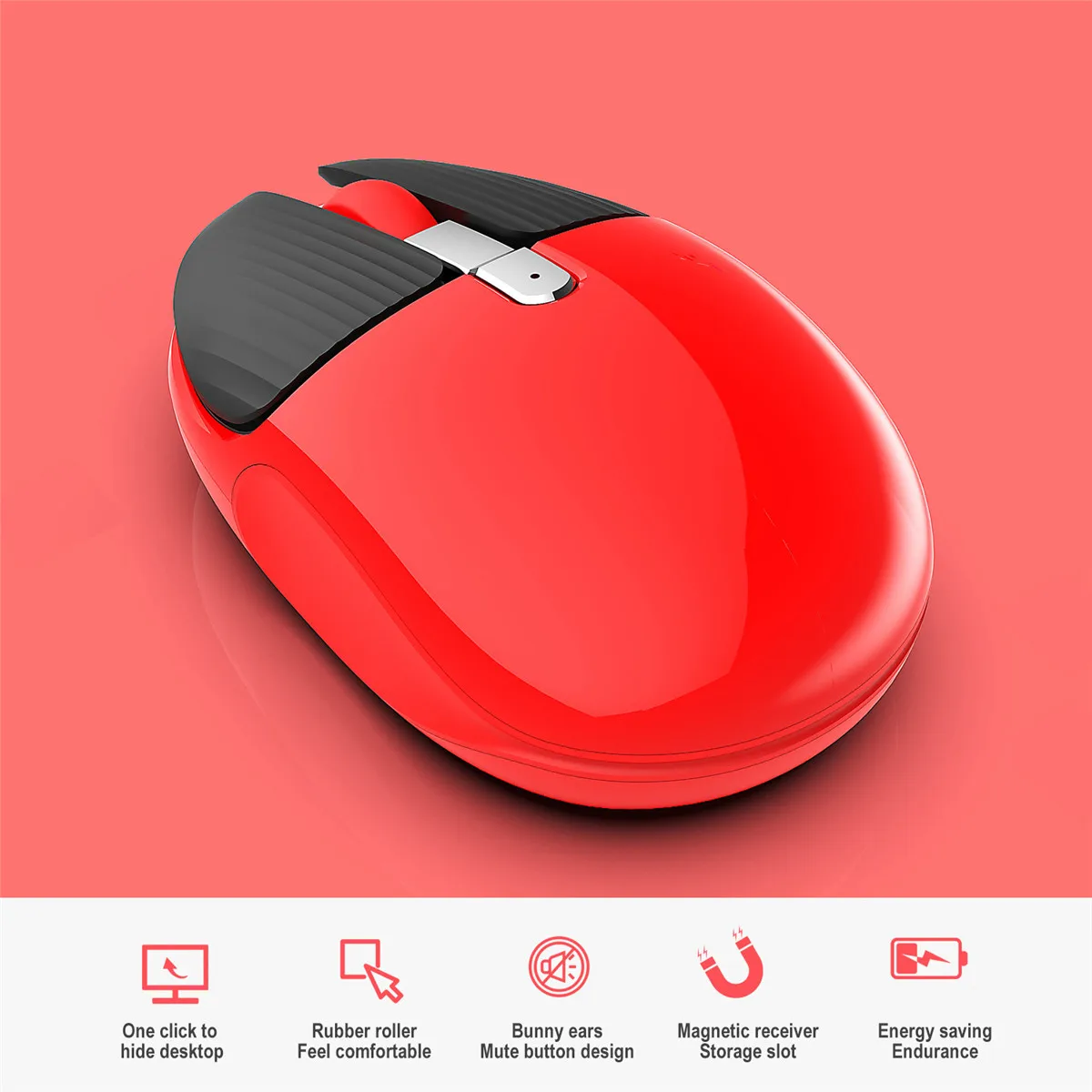 

2.4Ghz 1600 DPI Wireless Mouse Computer Mouse Ergonomic Optical Mause Noiseless Sound USB PC Mice Mute Wireless Mice for Laptop