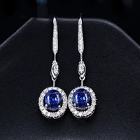 mengyi trendy luxury wedding jewelry for womens exquisite 9 2 5 drop earrings inlaid blue zircon high grade party wear earring