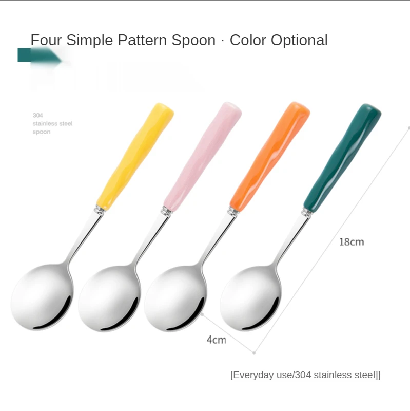 

304 stainless steel contract spoon household child's eating spoon ceramic spoon thickened spoon small spoon student