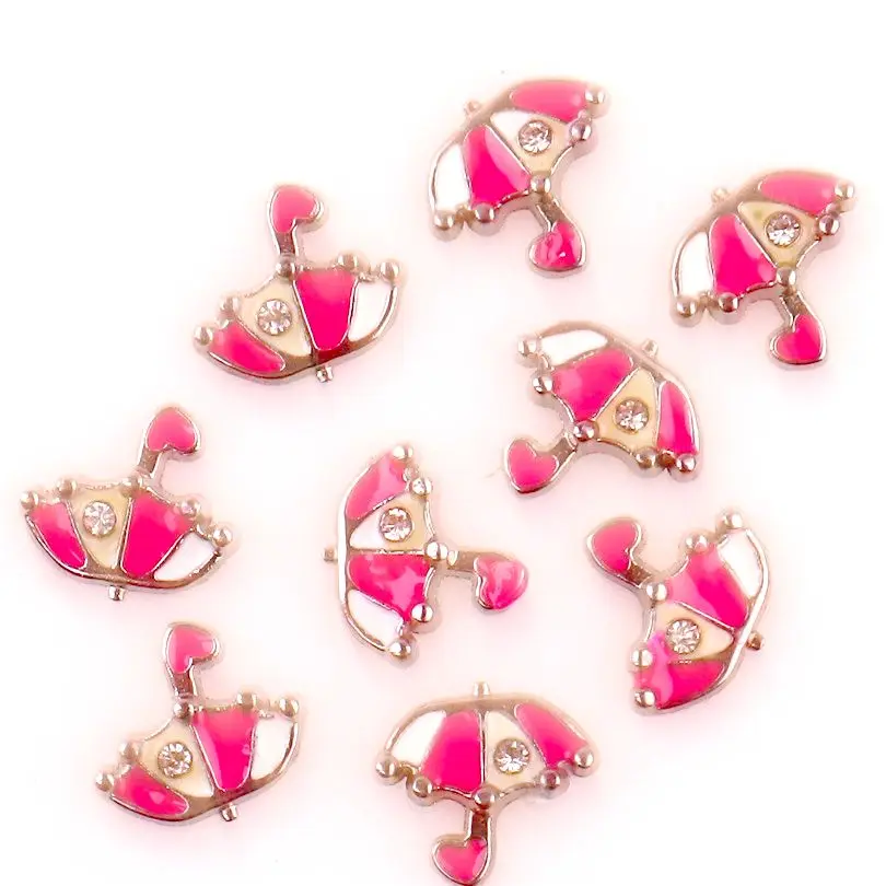 Милый розовый зонт с эмалью 20 шт./лот инструмент плавающий стеклянный медальон