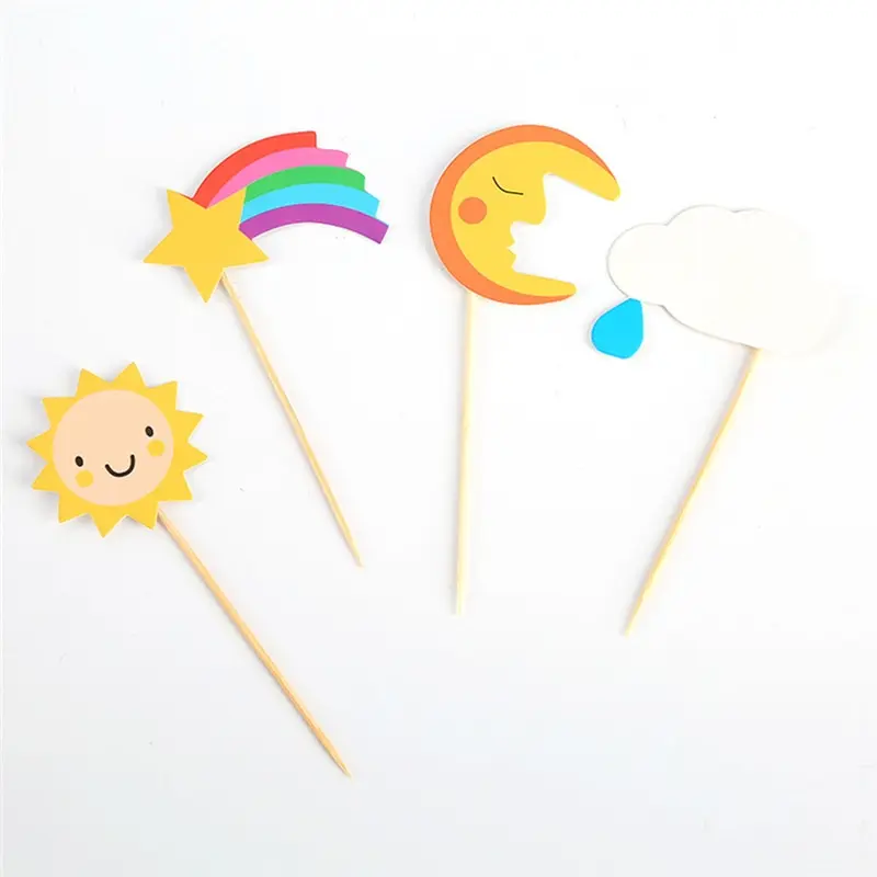 Изображение солнца Луны и звезды облака Форма именинный торт фигурки жениха
