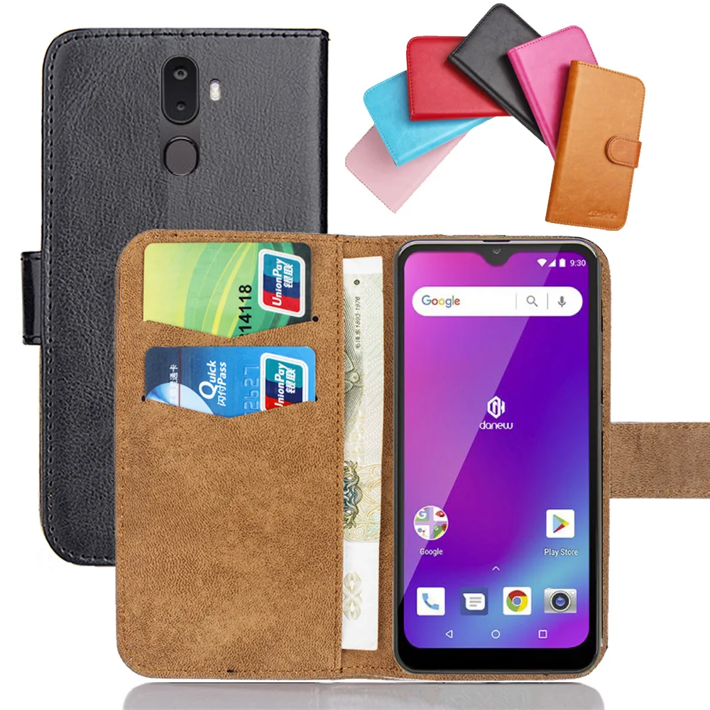 

Danew Konnect 607 Case 6.09" 6 Colors Flip Soft Leather Crazy Horse Phone Cover Stand Function Cases Credit Card Wallet