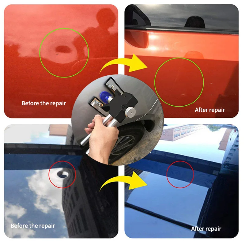 

Auto Dent Repair Tool Set Dents Lifter Dent Body Remover With 18pcs Puller Tabs Glue Tabs Suction Cups Car Dent Puller