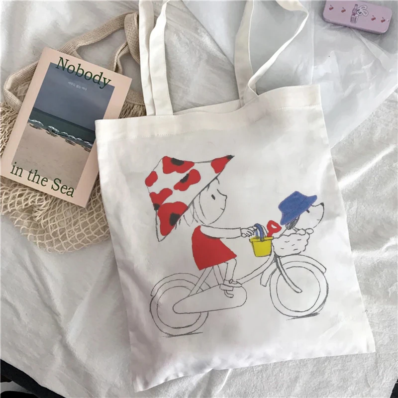 

Повседневная женская сумка с принтом 2021, вместительная новая Ретро сумка для покупок в стиле Харадзюку, женский рюкзак с забавным мультяшны...