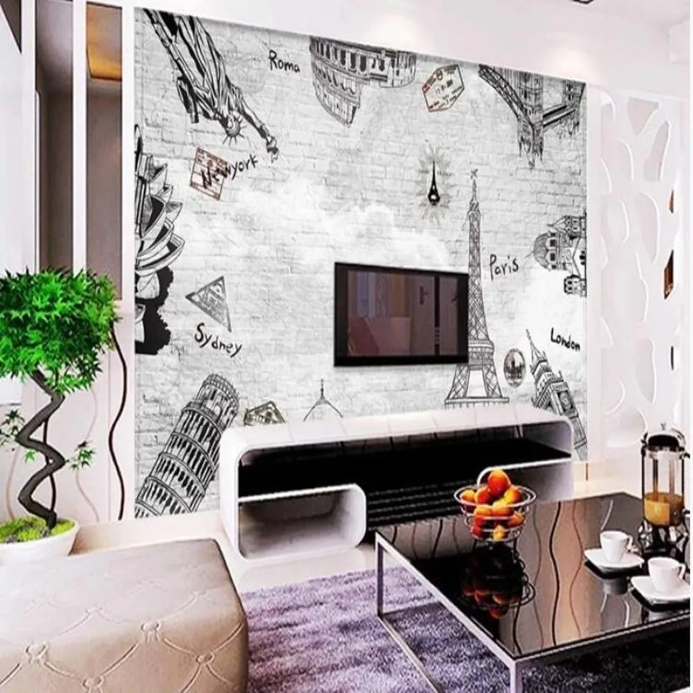 3D-обои Milofi на заказ с изображением знаменитостей кирпичной стены больших