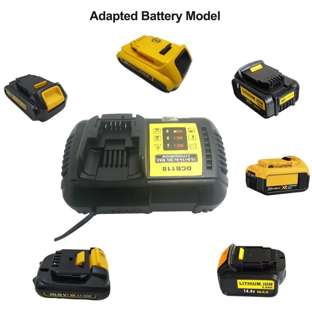 Для Dewalt DCB118 10 8 V 14 4 20V ионно-литиевая Батарея Зарядное устройство для DCB101 DCB120 DCB115