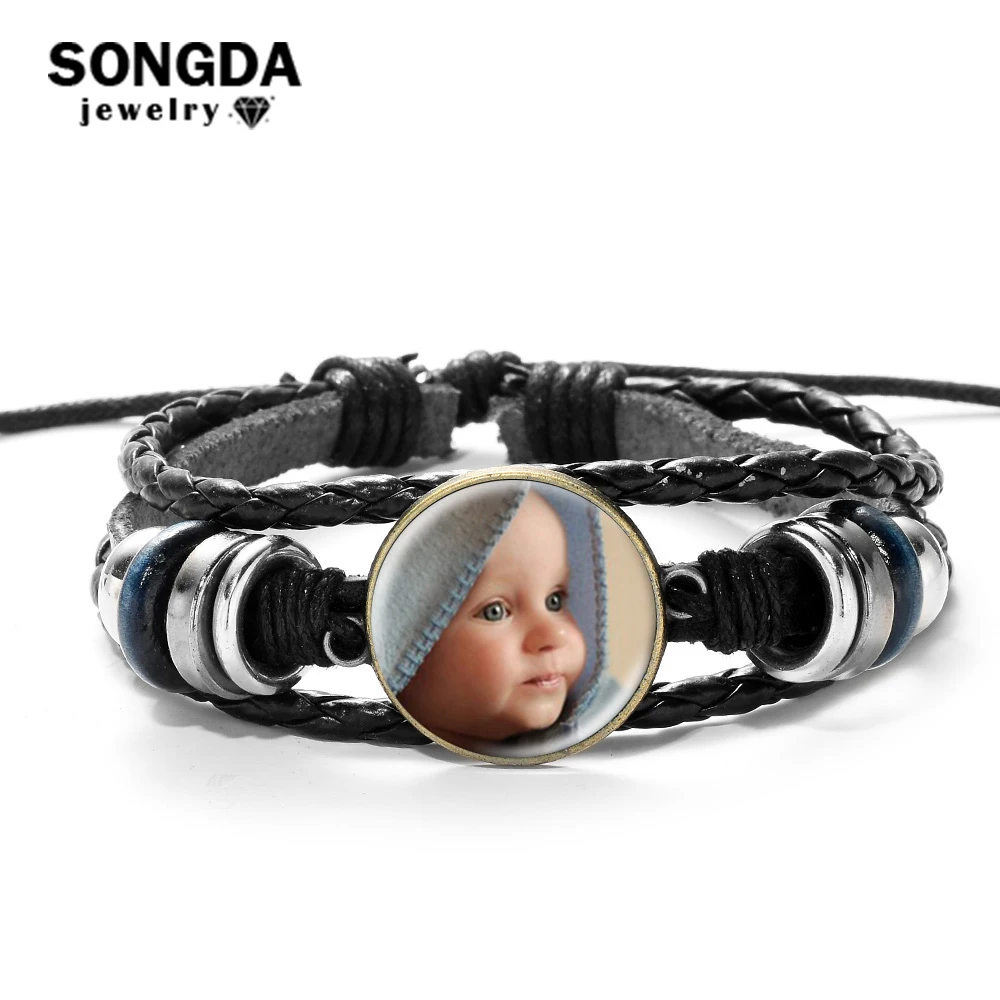 Индивидуальный кожаный браслет SONGDA ручной работы на заказ член семьи/ваше