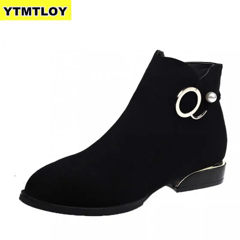 Женские ботинки на молнии повседневные теплые зимние с мехом M50 # | Обувь