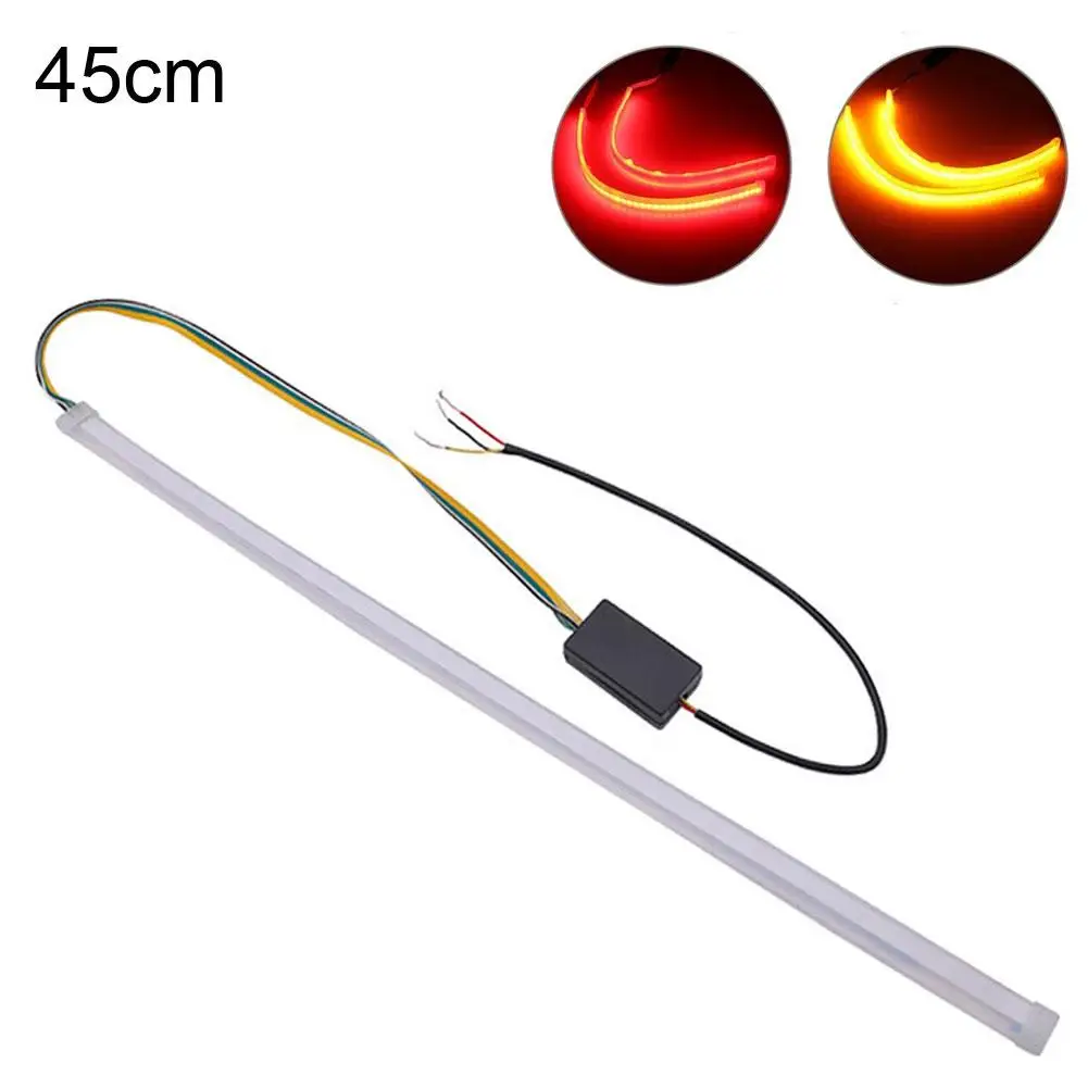 

30/45/60cm Ultra-thin Dual Color LED Auto Car DRL Daytime Running Light Strips