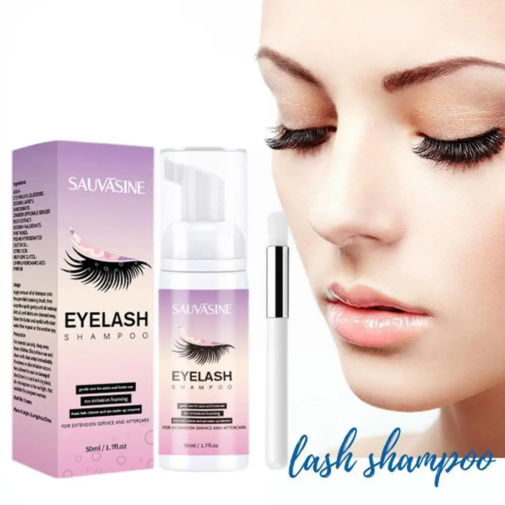 

Professional Eyelash Foam Cleaner Eyelash Extension Brush Glue Shampoo Eyelash No Foam Stimulation Eyelid 50ml Z9I9
