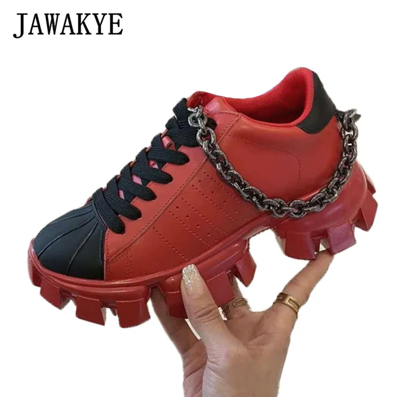 Женская обувь с металлической цепочкой модная Уличная увеличивающая рост из