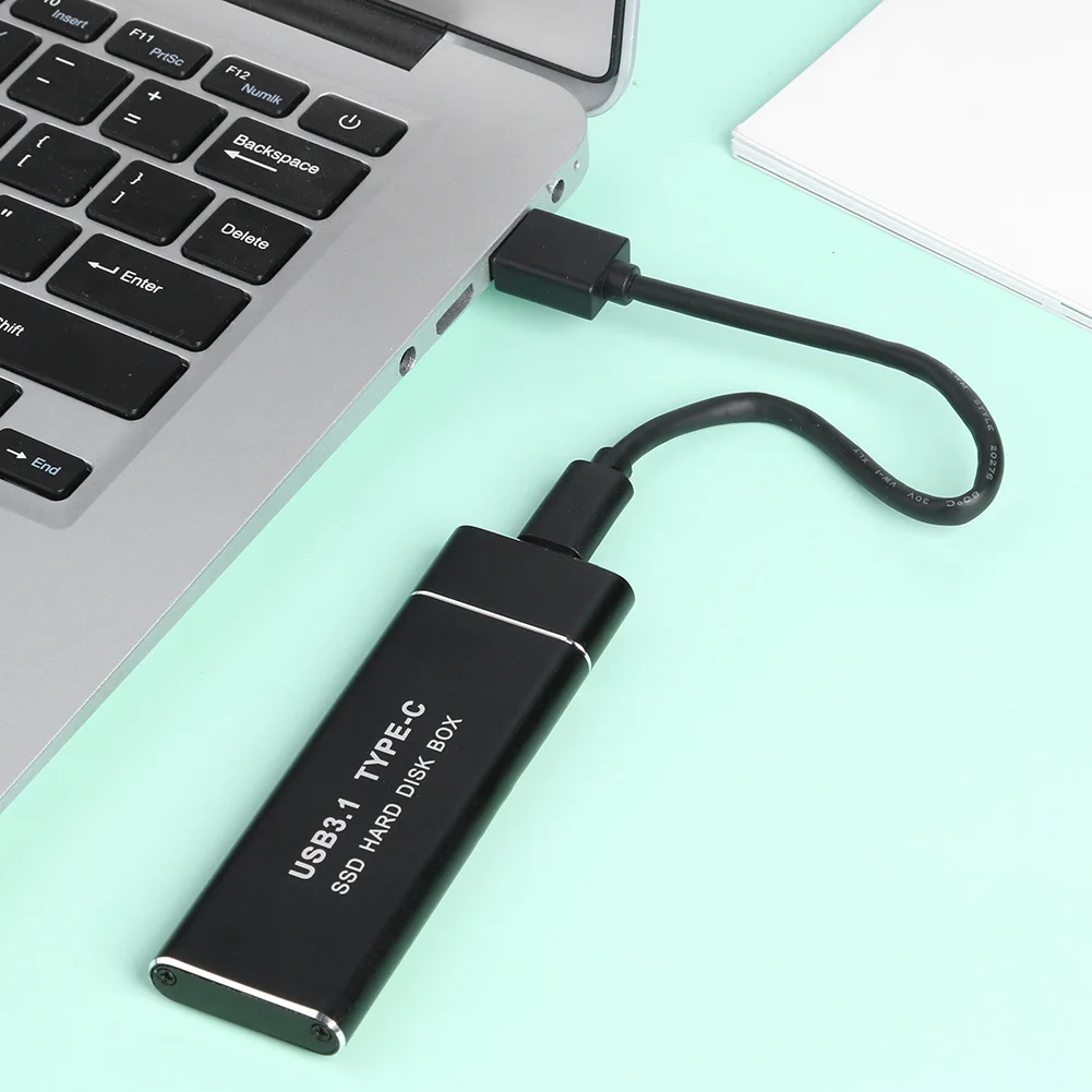 10 Гбит/с USB Type C M.2 SSD Внешний корпус коробка NVME PCIE NGFF SATA M/B Ключ жесткий диск
