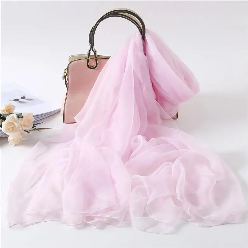 

Women's imitation silk scarf beach shawl spring summer autumn scarf plaid size beach shawl scarf for women