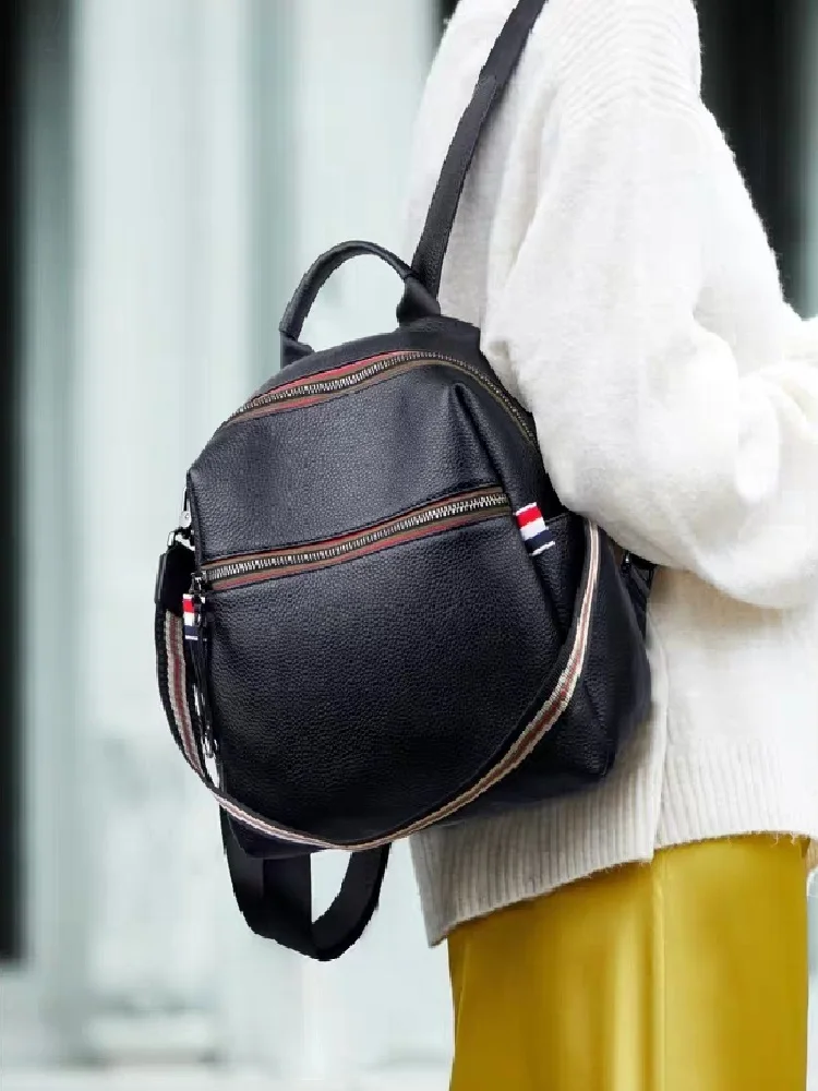 Новинка 2020 высококачественные рюкзаки из коровьей кожи Женский вместительный