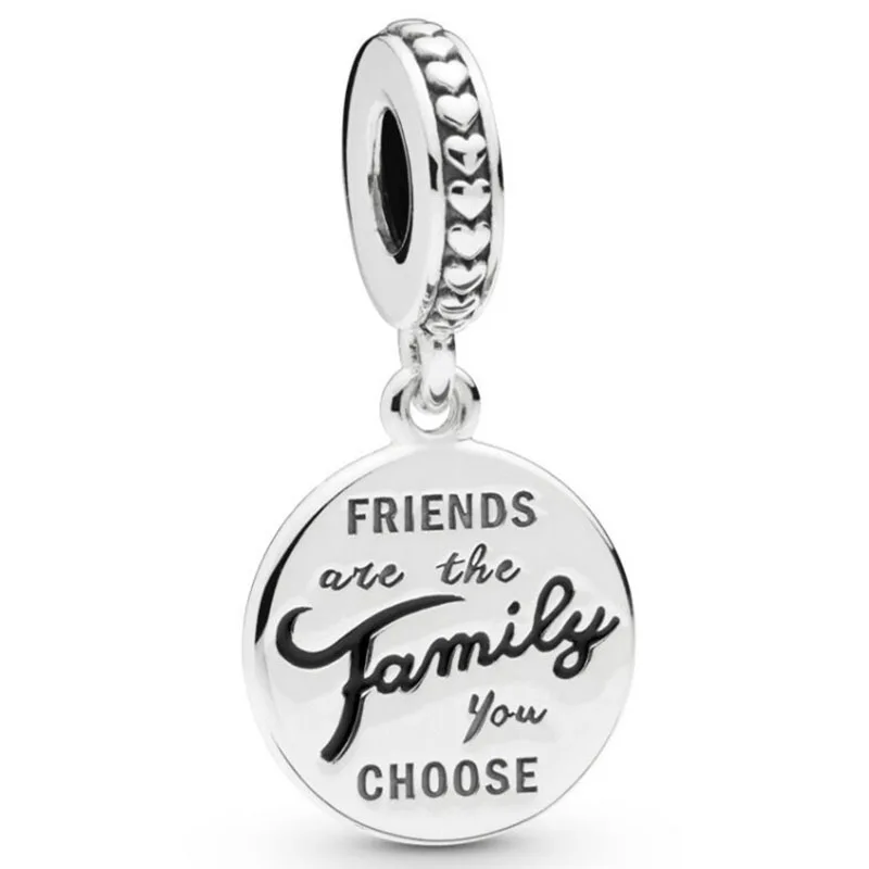 

100% 925 Sterling Silver Charm New Family And Friends Pendant Fit Pandora Women Bracelet & Necklace Diy Jewelry