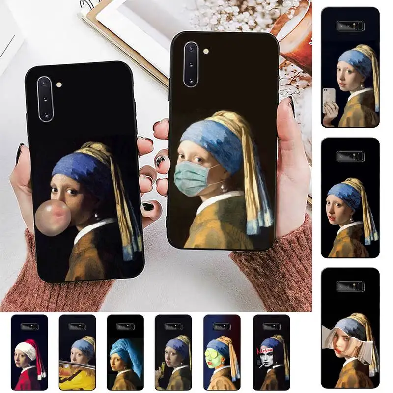 

FHNBLJ Girl With A Pearl Earring Vermeer Phone Case for Samsung Note 5 7 8 9 10 20 pro plus lite ultra A21 12 72