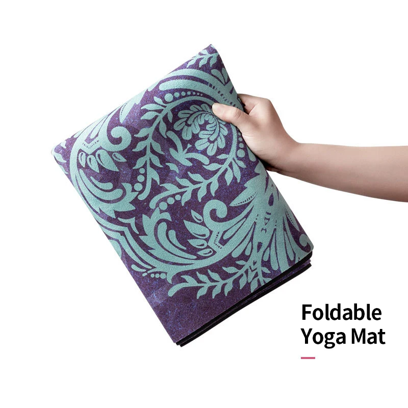 

Yoga Mat Rubber Suede Printed Yoga Matt with Carrying Strap Portable Non-slip Towel Workout Pad for Yoga Pilates Fitness
