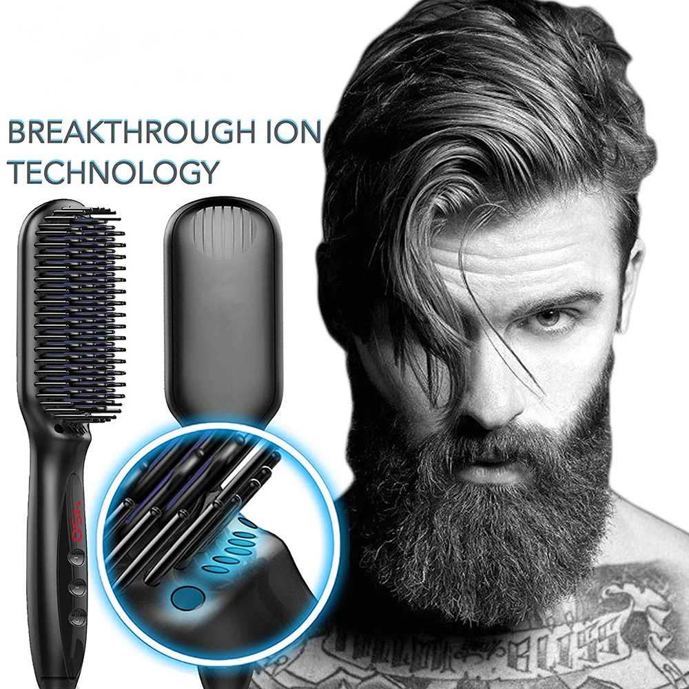 

Beard Straightener for Men Ceramic Hair Straightener Brush Mutifunctional Hair Brush Smoothing Iron Heating Comb Hair Styler