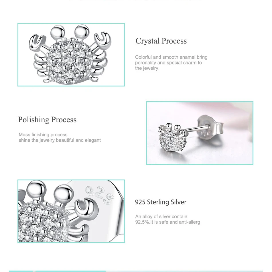 Женские серьги гвоздики из серебра 100% пробы с фианитом|Серьги-гвоздики| |