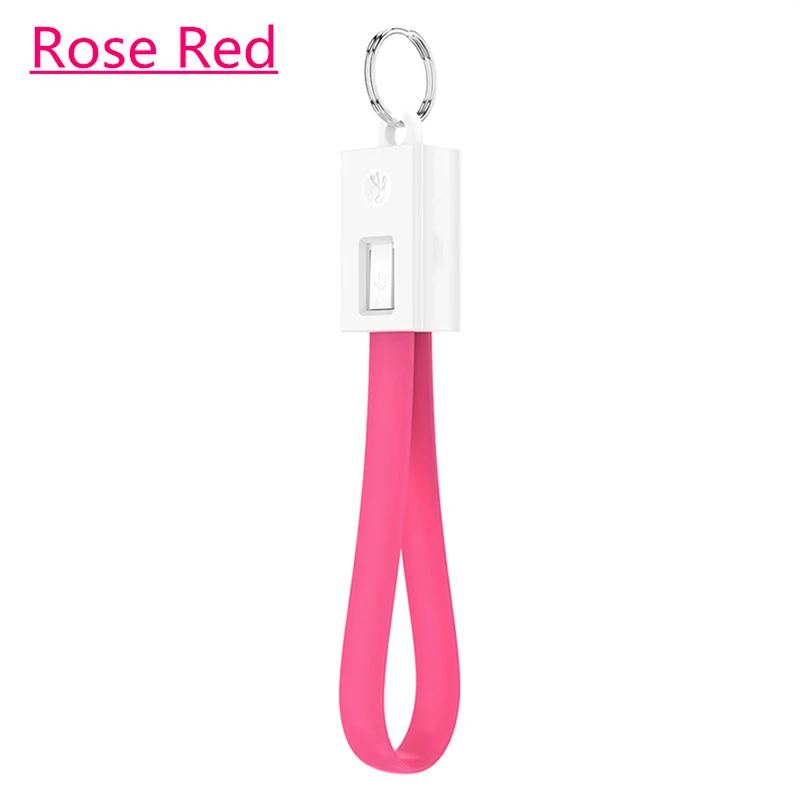 Rose Red Usb-кабель для iPhone 8 7 6S 5s iPad зарядный Шнур зарядное устройство для мобильного телефона брелок для передачи данных Портативный короткий провод для iPhone XS Max XR X - Цвет: Rose Red