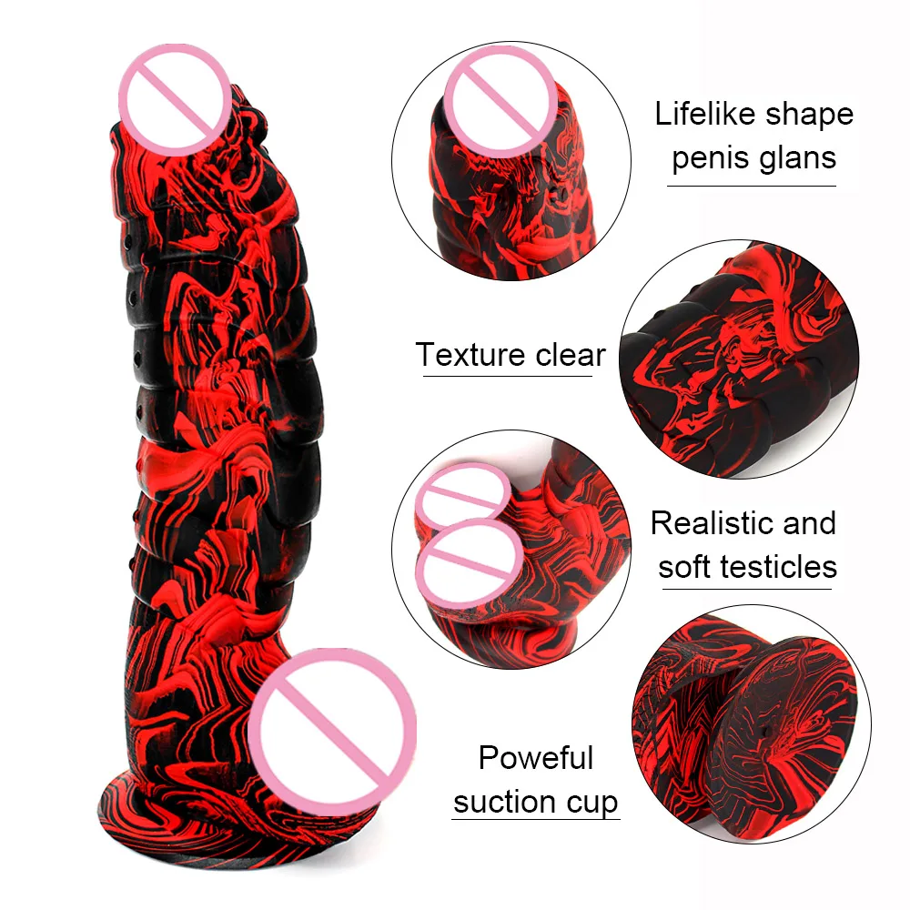 XXL Dildo Multicolor Styles Dinosaur Scales Penis With Suction Cup Female Adult Anal Sex Toys Real Huge Dick Women Strapon Shop | Красота и