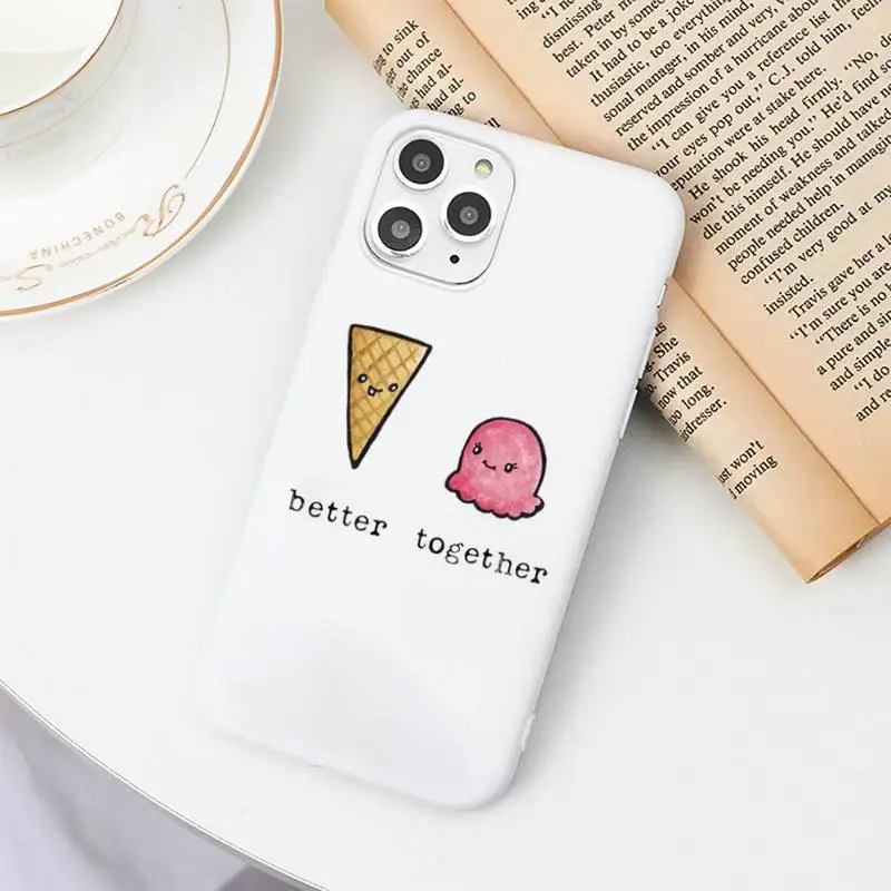 

Milk Biscuits BFF Couple cartoon Phone Cases Candy Color for iPhone 6 7 8 11 12 s mini pro X XS XR MAX Plus
