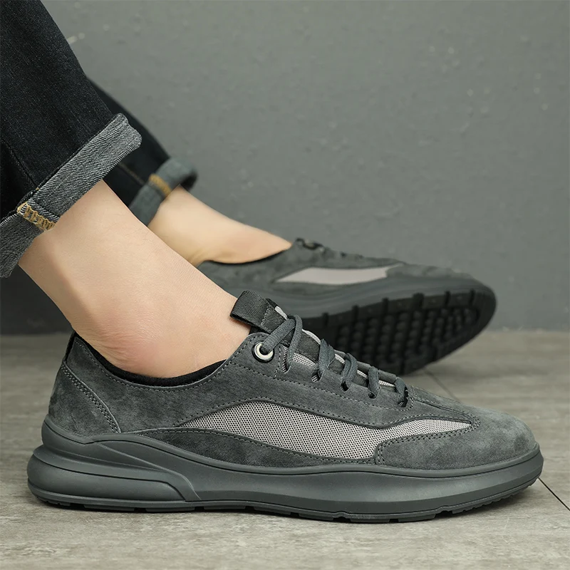 

Кроссовки мужские из натуральной кожи, на шнуровке, дышащие, для вождения