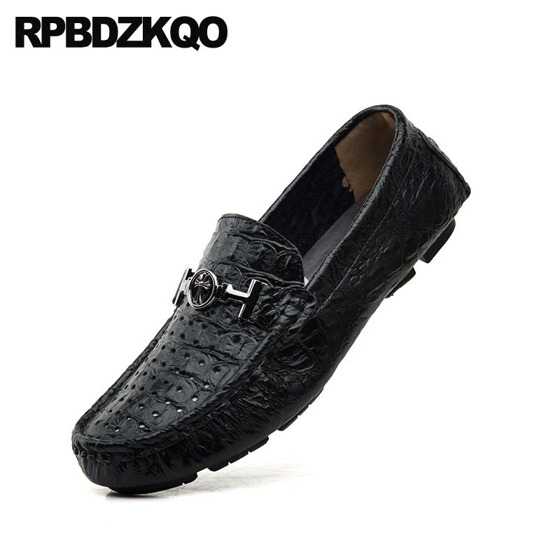 48 Alligator Loafers 47 Green Metal Python Leather Breathable Hollow Out Shoes Men Driving Spring Large Size 11 Crocodile Blue | Обувь