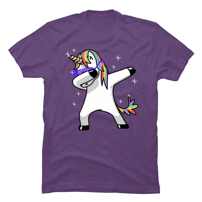 Мужская футболка для отдыха с единорогом и круглым вырезом 100% хлопок на