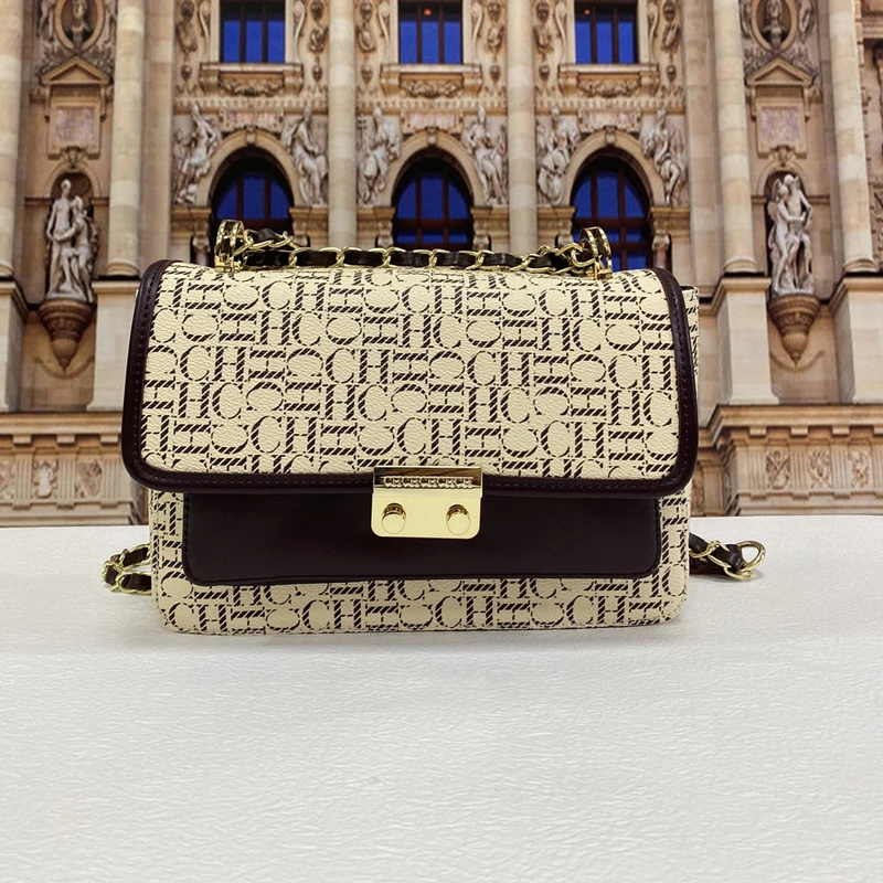

Новая модель, квадратные конвертовые сумки с принтом CH для женщин, Высококачественная сумка на плечо с цепочкой, роскошные дизайнерские кош...