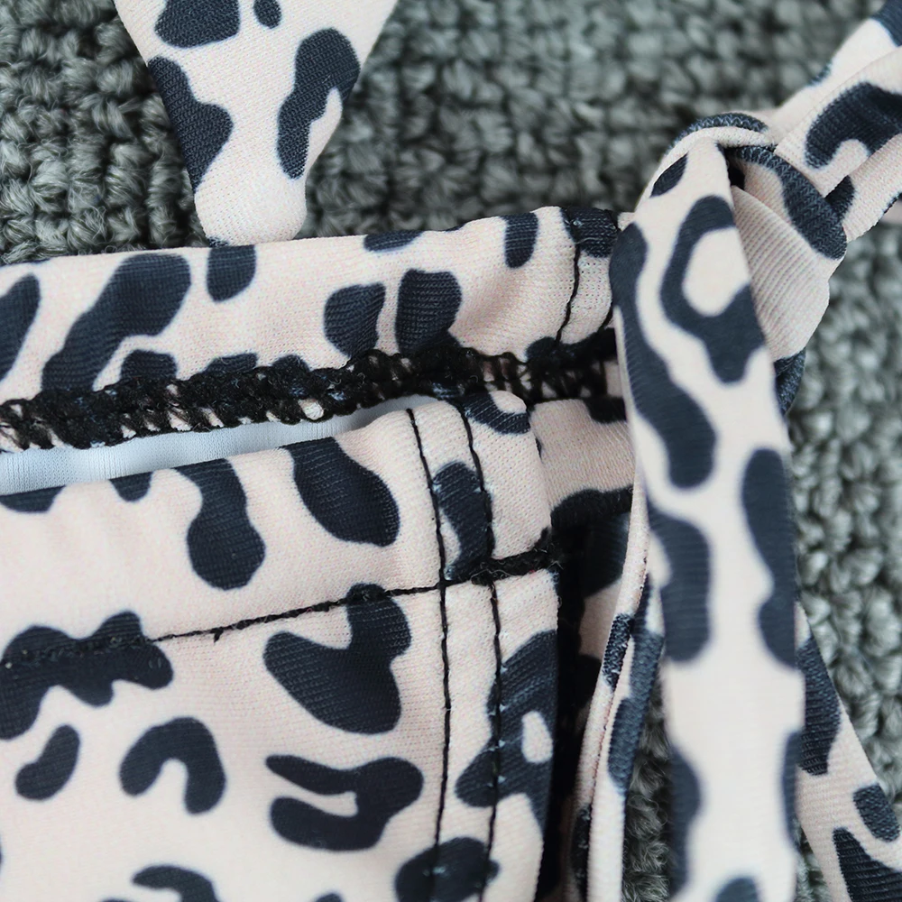 

3 Piece Bikini Set With Cover Up Swimwear Women Tie Dye Leopard Print Push Up Summer Bathing Suit Thong Brazilian Bikini 2021