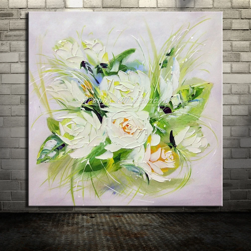 

Arthyx Modern Wall Art Flowers Paintings Handpainted Thick Texture Flower Oil Painting On Canvas For Living Room Home Decoration
