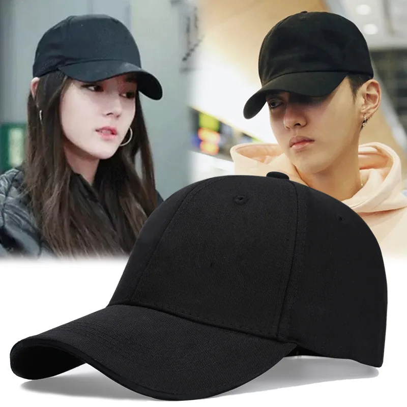 

High Quality Unisex Black Baseball Cap Women Men Summer Autumn 2020 Korea Style Solid Snapback Caps White Sport Hat Gorras Mujer