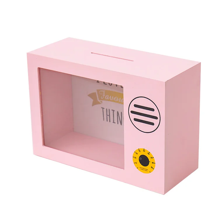 

Cute Girls Creative Piggy Bank Wood High Capacity Coin Piggy Bank Paper Money Save Money Cash Box Spaarpot Home Decor DJ60PB