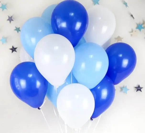 D blue L blue White 20 шт./лот мяты зеленые шары или белый латексный шар 10 дюймов Тиффани синие вечерние принадлежности свадебное событие Вечеринка День Рождения Декор - Цвет: D blue L blue White