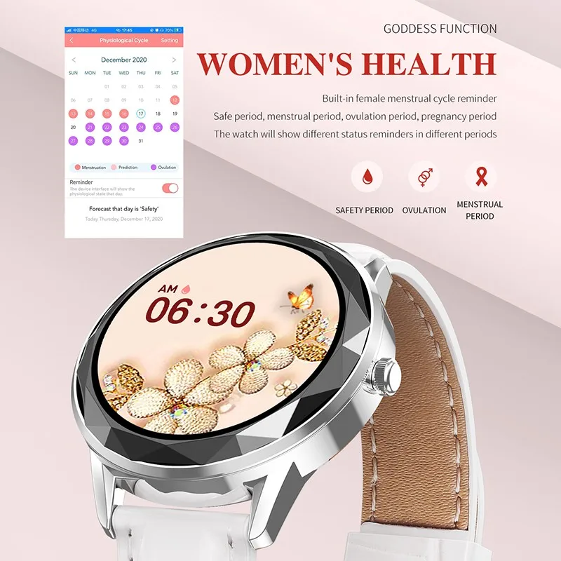

Woman Smart Watch 2021 new real-time heart rate smartwatch bracelet muti-languages watch faces gift for girls lady