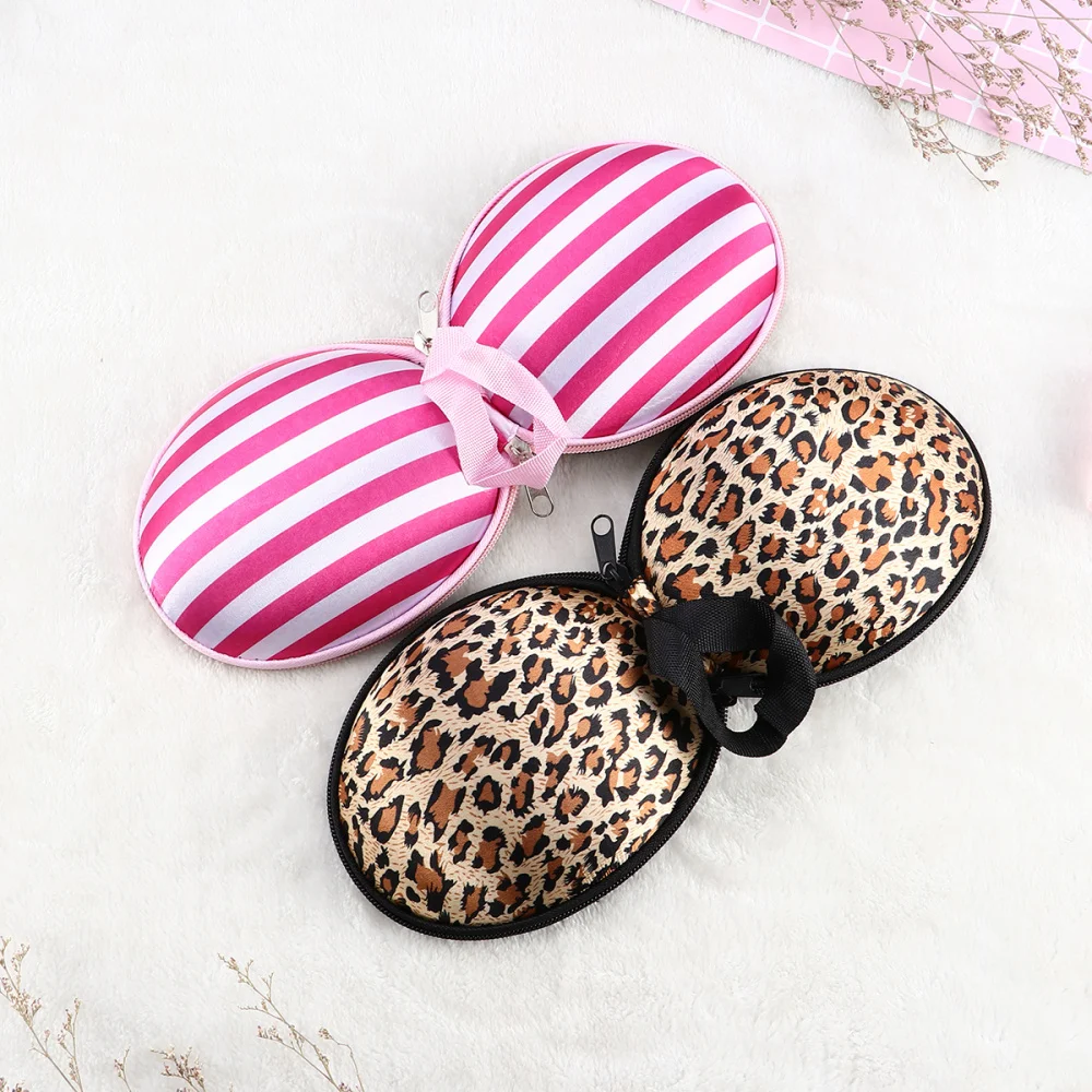

Silicone Case Invisible Storage Case Zippered Travel Case for Women(Leopard)