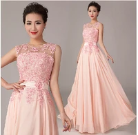 see though back long beaded pink formal gown full length elegant party guest prom gown 2018 vestido de noiva bridesmaid dresses