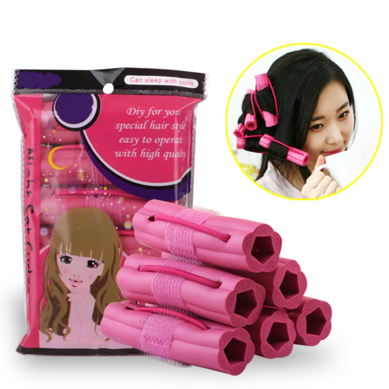 Новая мода 6 шт волшебный Поролоновый спонж для завивки волос DIY волнистые волосы