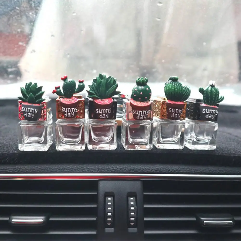 

75% Dropshipping!!Car Aromatherapy Clip Cactus Potted Shape Fresh Fragrance Resin Auto Perfume Diffuser Aromas Bottle for Car