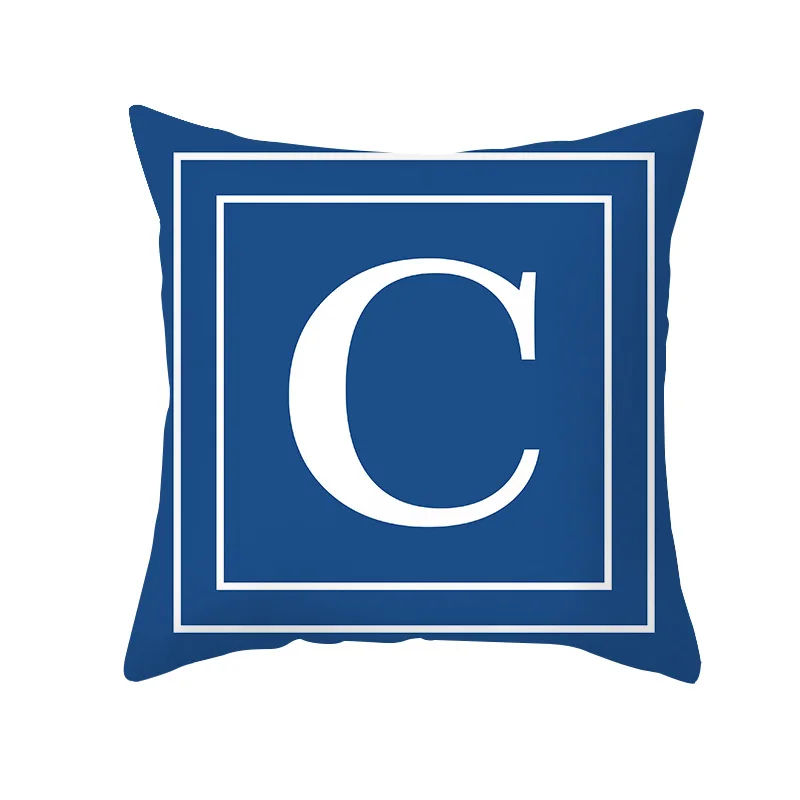 Новая темно-синяя английская Подушка с алфавитом наволочка из полиэстера 45х45см