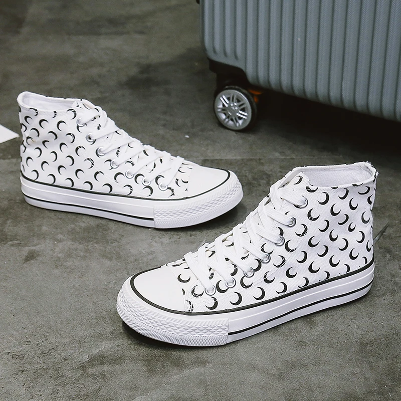 Аутентичный бренд цветочный дизайн парусиновые кроссовки с высоким берцем