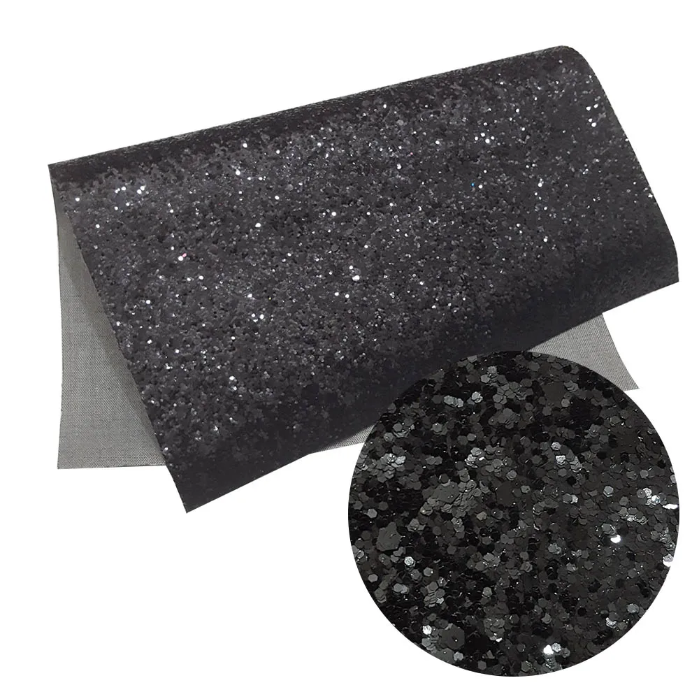 black 22*30 см простыни из искусственной кожи, плотная блестящая ткань, блестящая золотая А4, синтетическая искусственная бант для волос, ткань, аксессуары для DIY, синтетическая кожа - Цвет: black