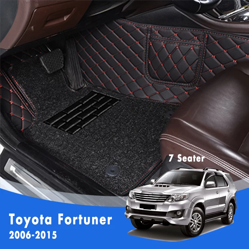 

For Toyota Fortuner 2015 2014 2013 2012 2011 2010 2009 2008 2007 2006 7 Seats Luxury Double Layer Wire Loop Car Floor Mats