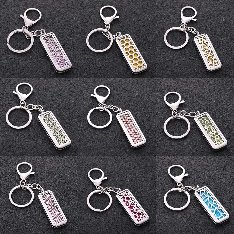 Прямоугольная Магнитная пустая брелок из нержавеющей стали духи эфирное масло