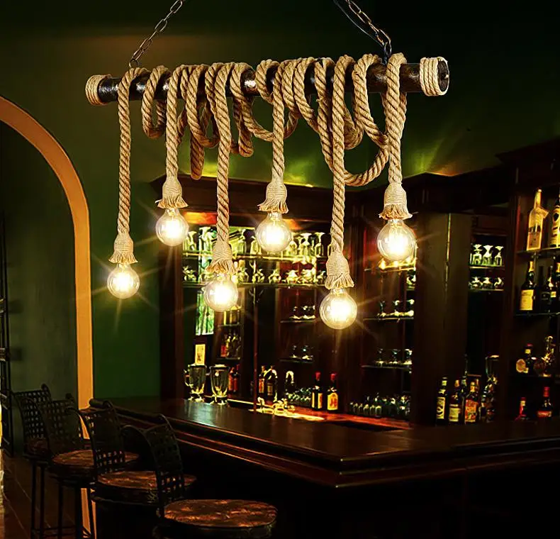 Винтажный Подвесной деревянный светильник E27 в стиле индастриал | Лампы и