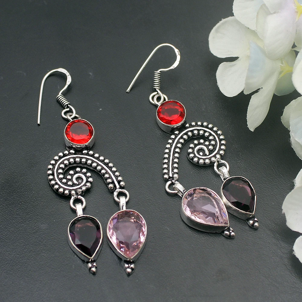 Винтажные амулеты аметист красный гранат кунцит Стерлинговое Серебро 925 пробы