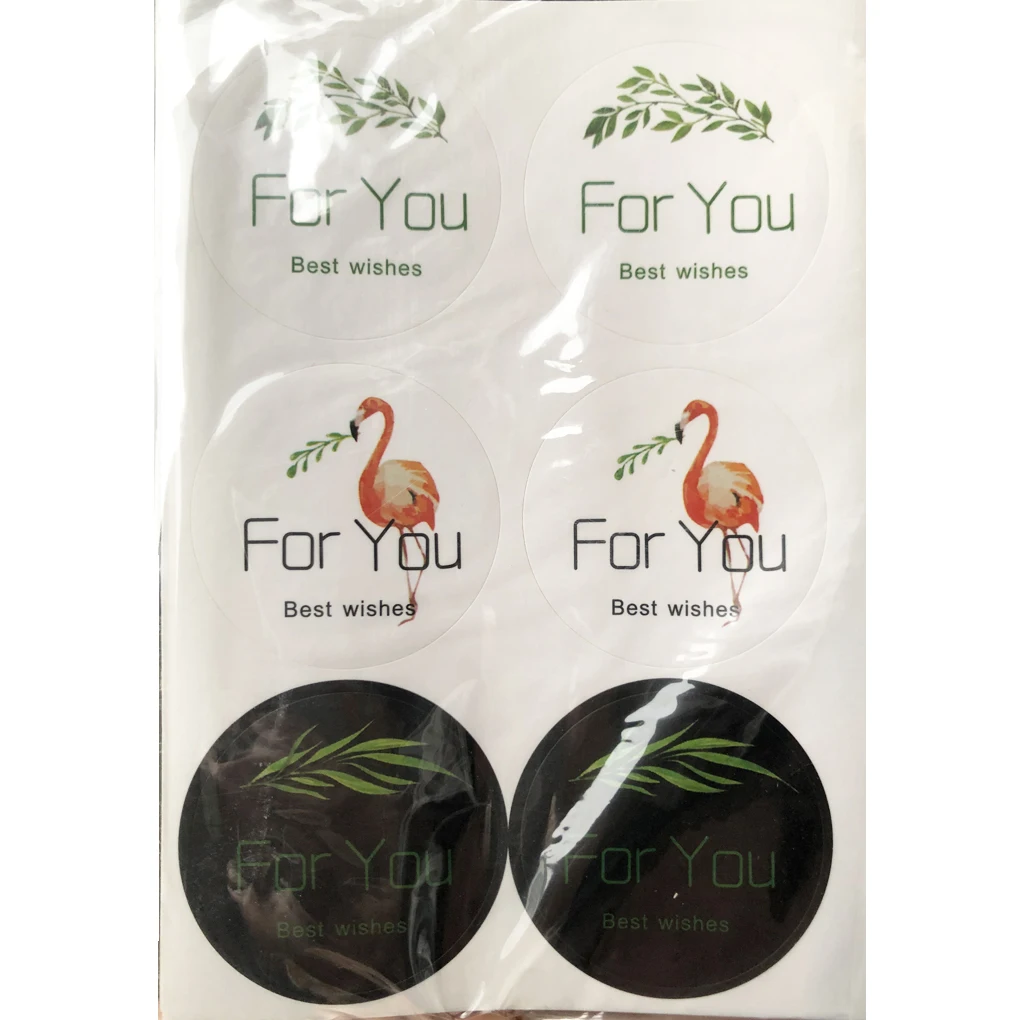 60 шт. милые круглые наклейки с фламинго для вас серии С наилучшими пожеланиями