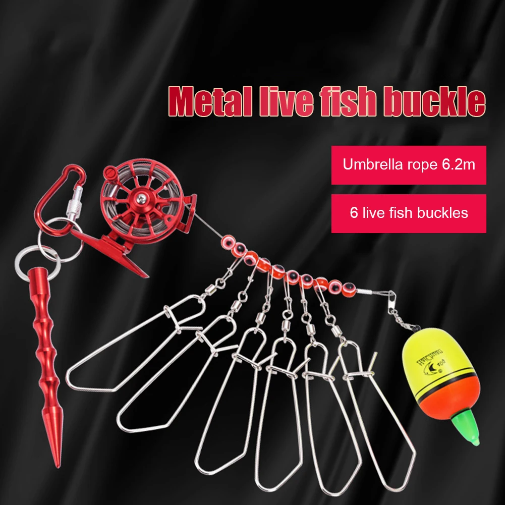 

Stainless Steel Fishing Buckle Lock Wire Rope Live Fish Lock Belt Stringer Controller Fishing Accessories Tackle Tool