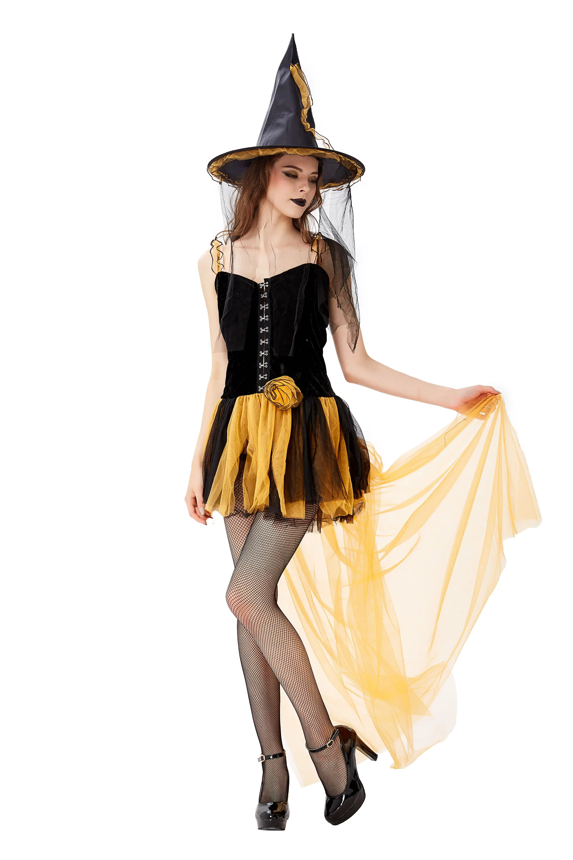 

new Adult Halloween Witch Costume Womens Magic Moment hag Fancy Dress Sexy Witch Cosplay Costumes For Halloween Party Dress